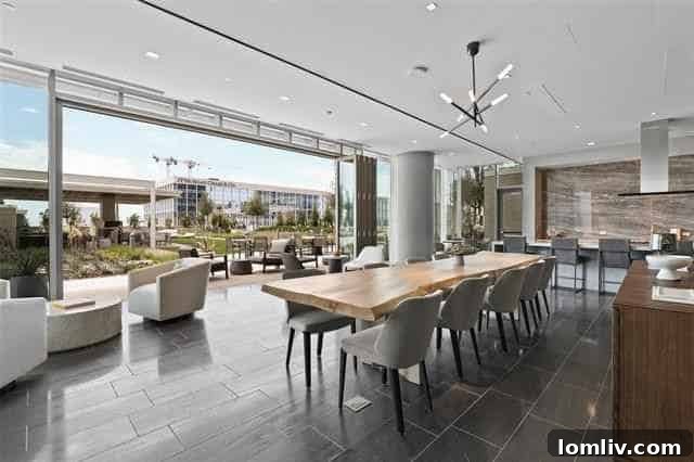 Luxurious owner's lounge with indoor-outdoor flow in Windrose Tower