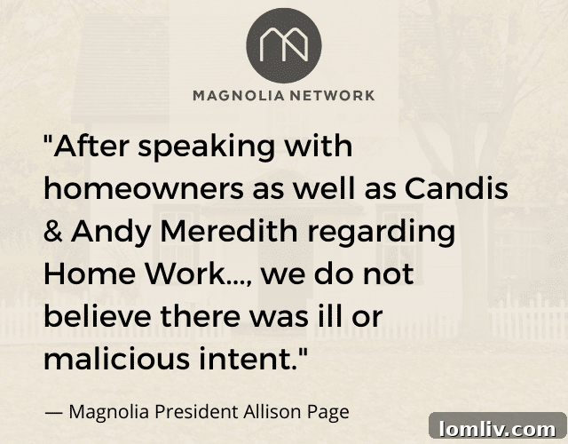 Magnolia Network President Allison Page statement on Home Work