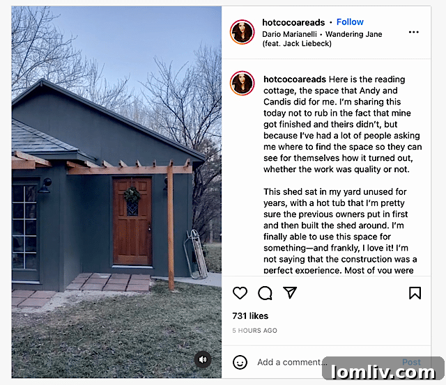 Jeana's shed transformed into a reading cottage by Andy and Candis Meredith