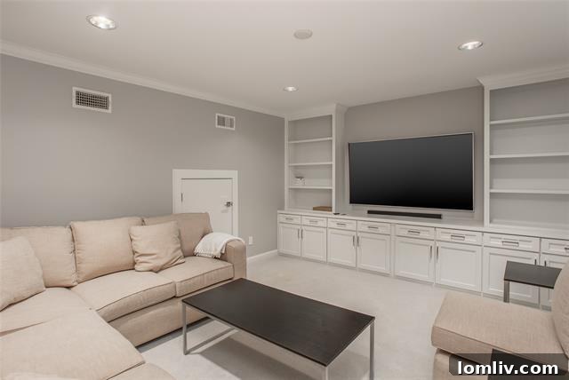 Expansive Media Room on Third Level