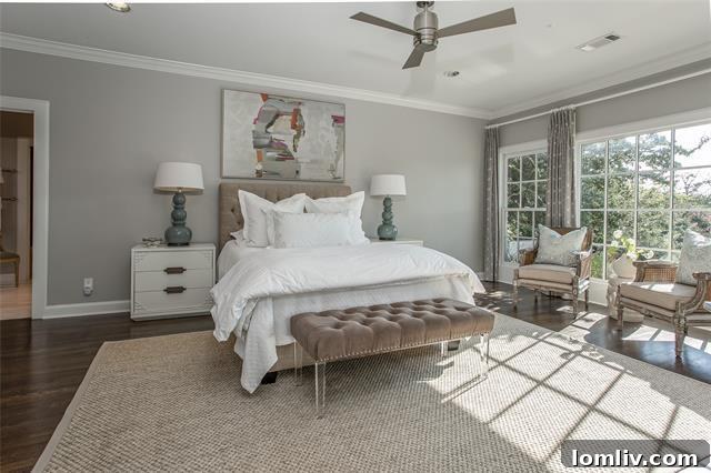 Serene Primary Bedroom with Fireplace