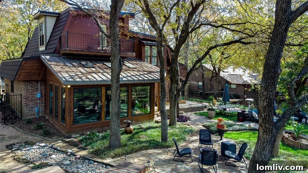 Serene patio and lush backyard in a private Flower Mound home