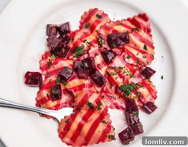 I Trulli's Dora's Hand-Made Heart-Shaped Ravioli with Beet Puree and Ricotta