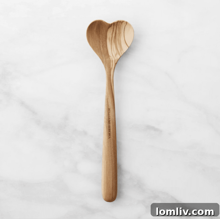 Williams Sonoma Olivewood Heart-Shaped Wooden Spoon for Romantic Cooking