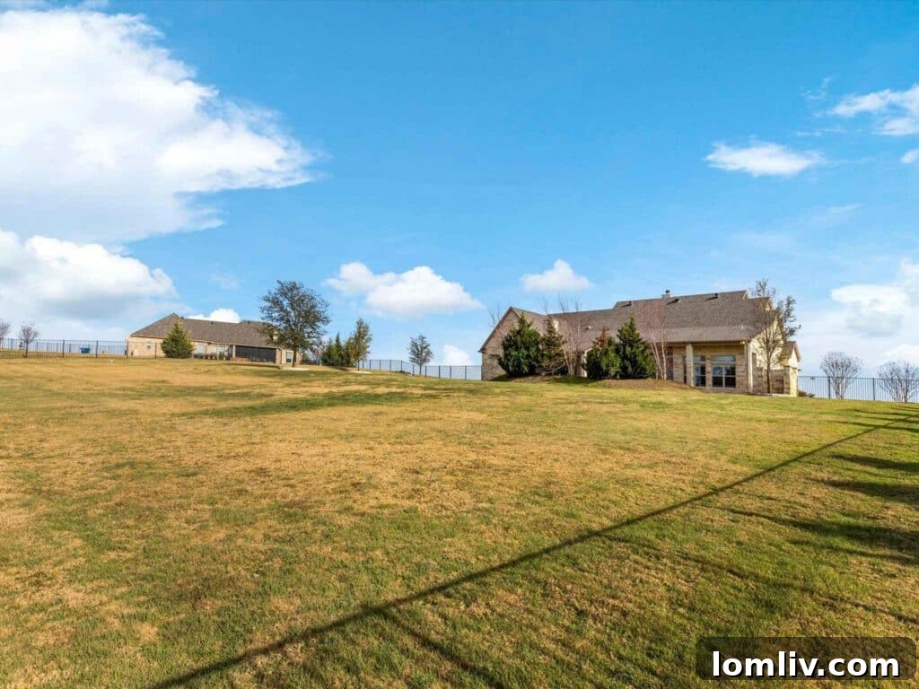 Expansive backyard with ample space for a pool and custom landscaping in Bella Flora Benbrook