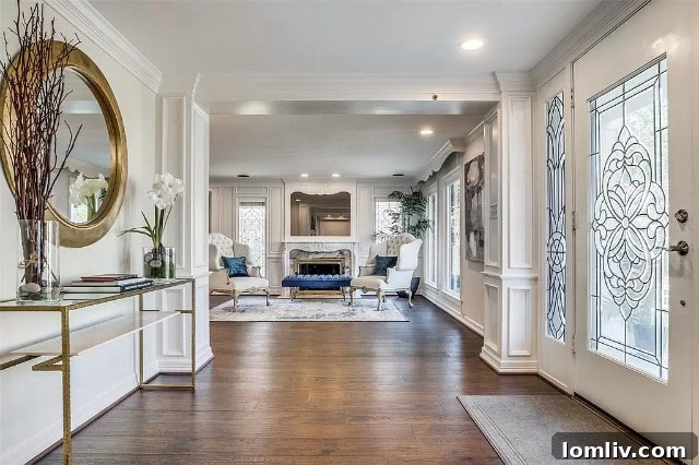 Elegant Dining or Formal Living Room with Fireplace