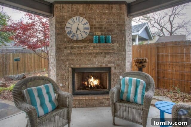 Outdoor patio furniture on the covered porch