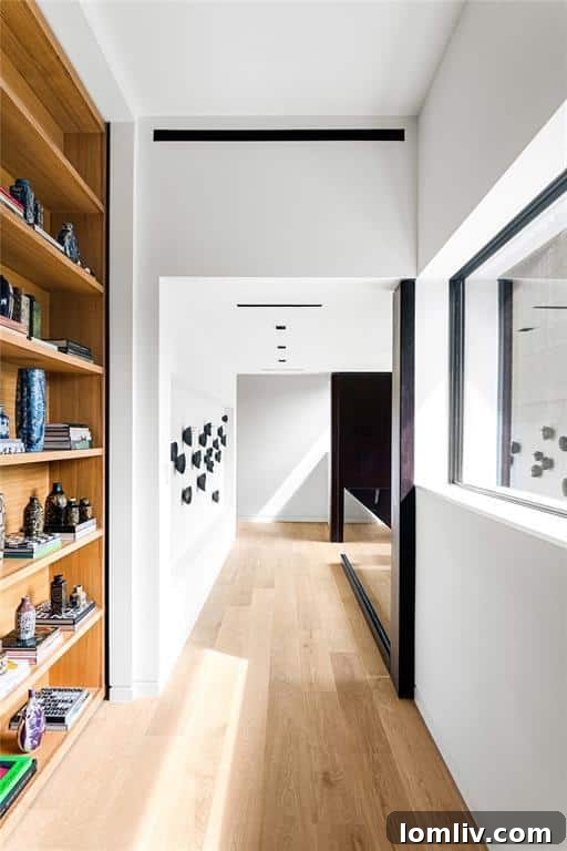 Serene interior passage connecting different areas of the home