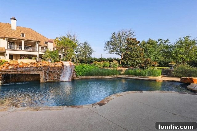 Water Features and Landscaping Around the Pool Area