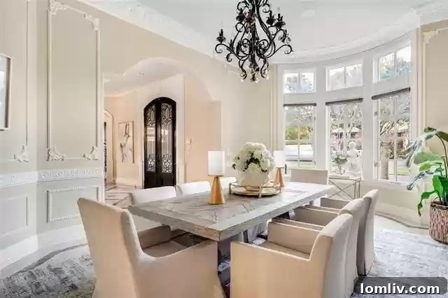 Ornate architectural details of a Mediterranean-inspired luxury home