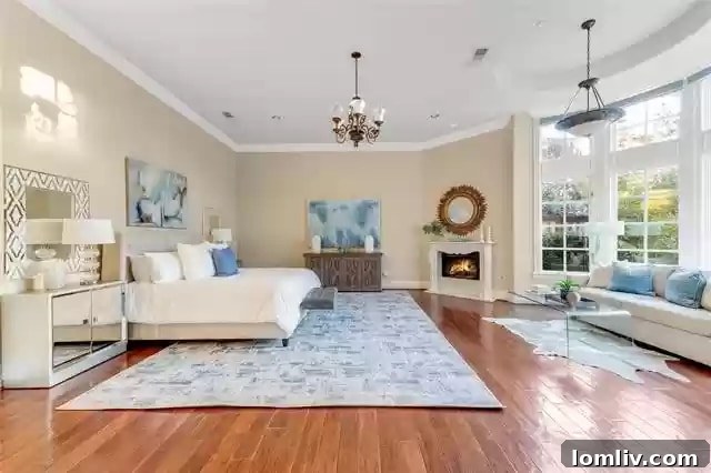 Luxurious principal suite with sitting area in a Dallas mansion