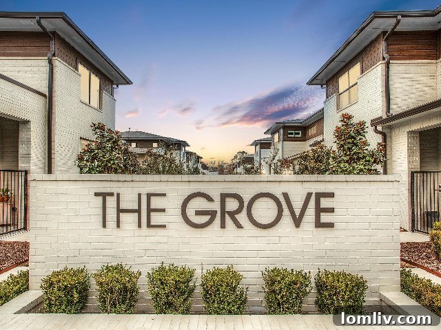 Modern single-family garden home exterior in The Grove, Fort Worth
