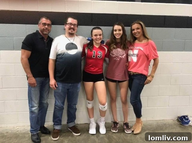 The Young family: Russ, Canyon, Taylor, Riley, and Corey, together
