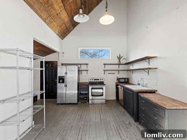Large kitchen in The Black House Fort Worth