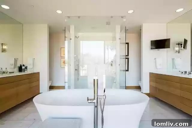 Luxurious Master Bathroom with Dual Vanities and Modern Design