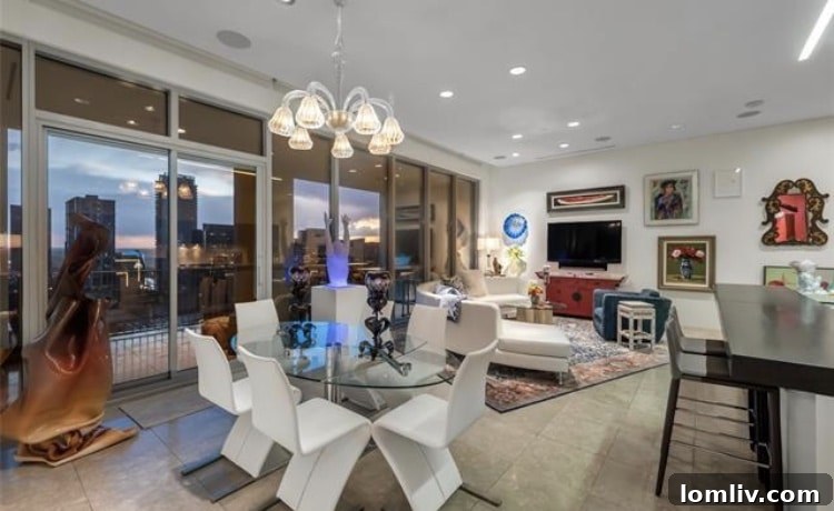 Modern kitchen with high-end appliances in a luxury Dallas condo