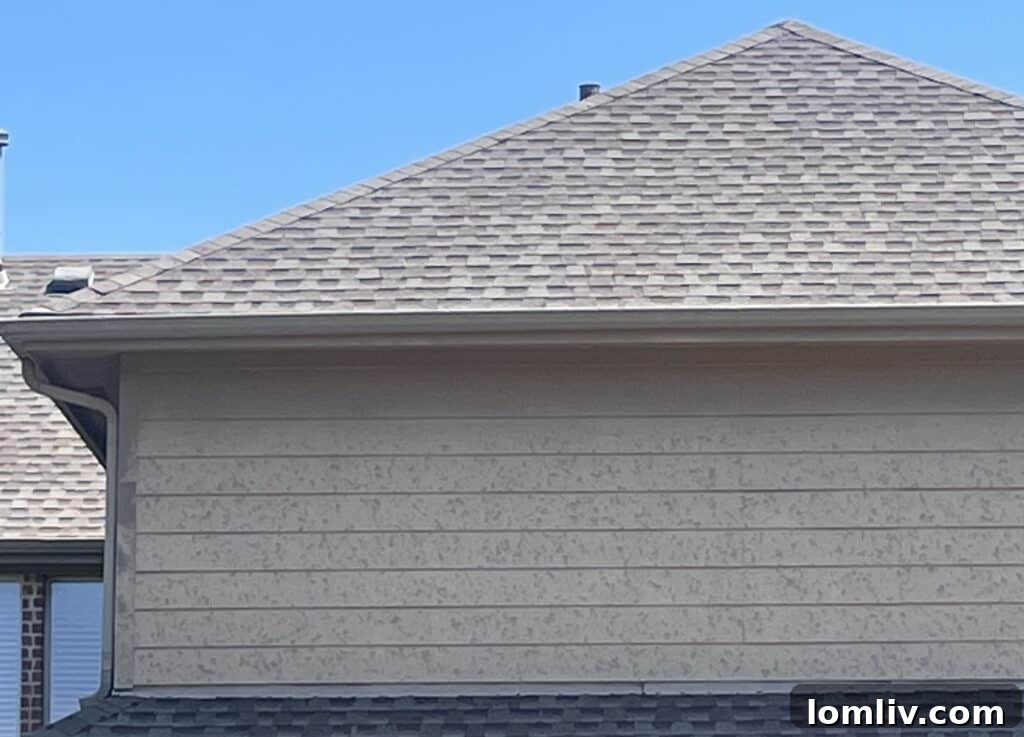 Home siding with extensive hail damage
