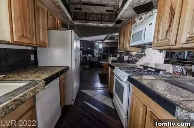 Cramped and Cluttered Kitchen Interior