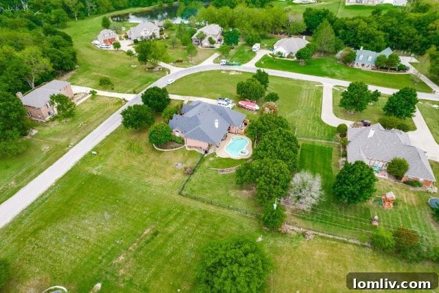 Panoramic view of a serene residential area in Van Alstyne, TX, showcasing spacious layouts
