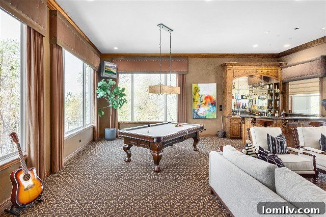 Luxury Den with Bar and Pool Table