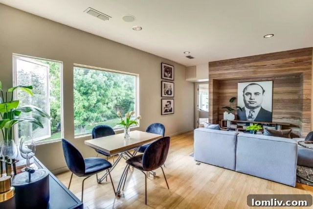 Interior view of the spacious luxury apartment's living area