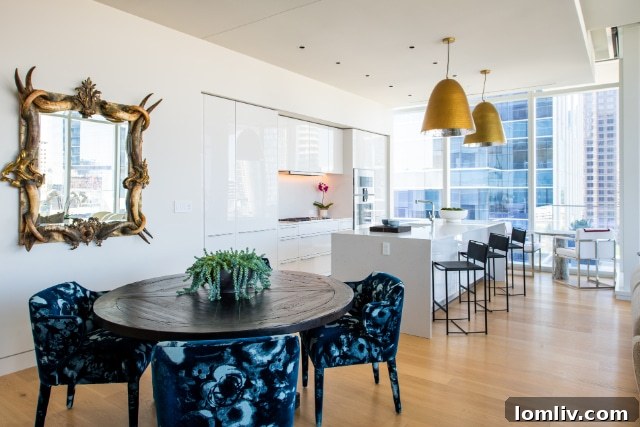 Contemporary Living Room with Dallas City Views