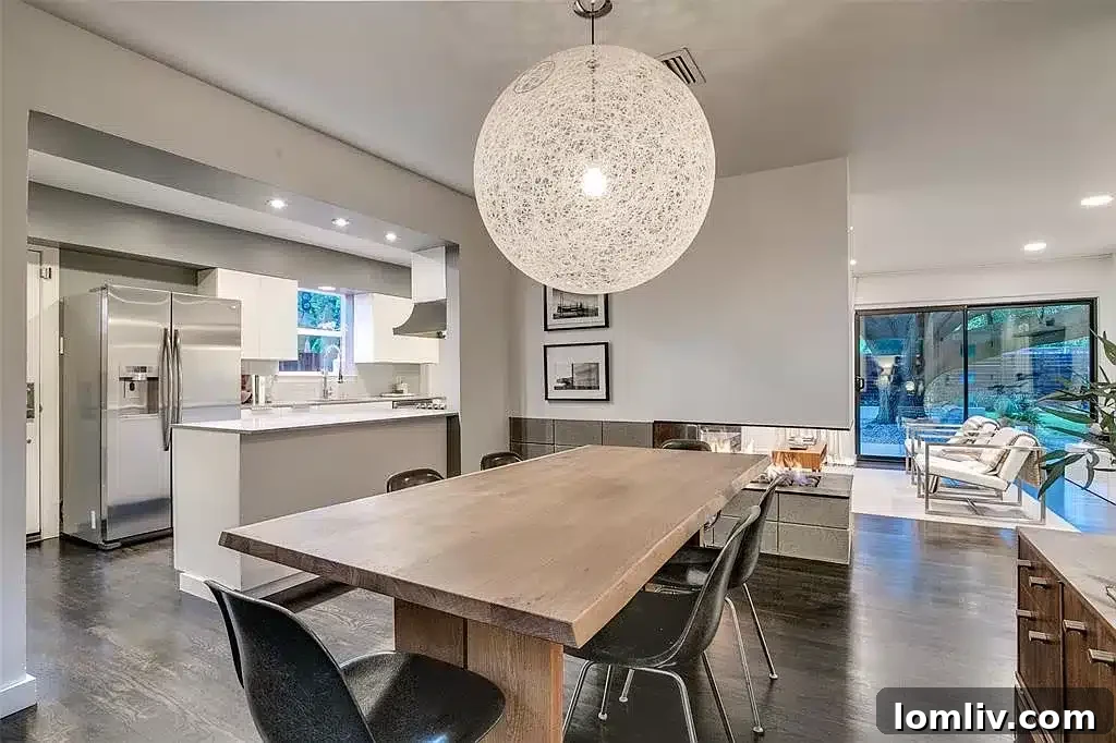 Elegant dining space with natural light and minimalist decor