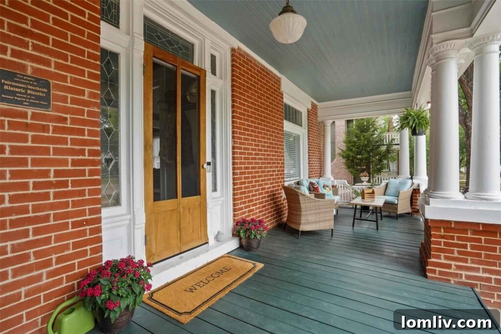 Symmetrical Facade and Red Brick Walkway of 2264 Lipscomb Street