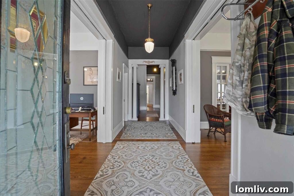 Elegant Front Porch and Doric Columns of Historic Fairmount Home