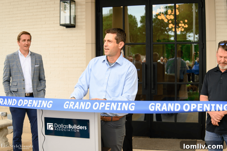 Side view of the newly renovated Dallas Builders Association office, showcasing architectural improvements.
