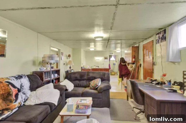 A Villain's Utopia Lex Luthor's Unlikely Haven 8 Living room furniture in the underground Montana home, revealing a well-worn, comfortable style