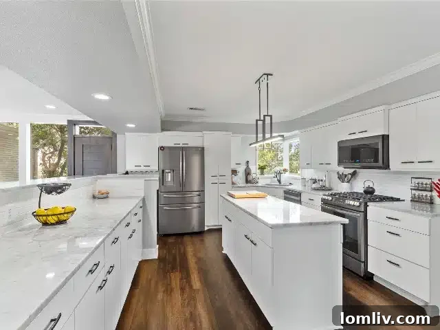 Stylish Midcentury Modern kitchen with ample counter space and natural light