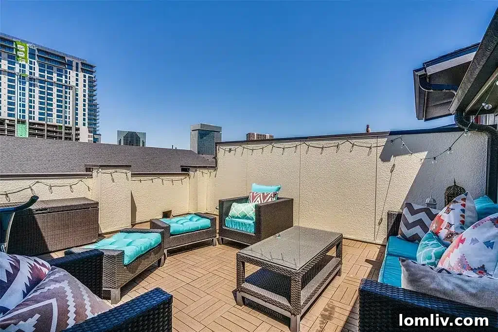 Rooftop Patio with Stunning Downtown Dallas Skyline Views