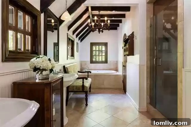 Another view of an updated interior space, blending old and new