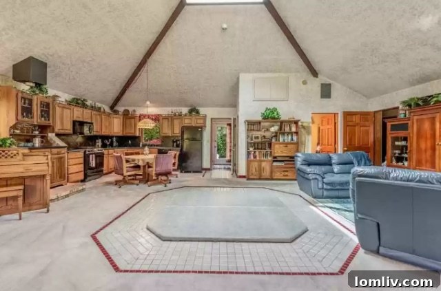 Relaxing indoor hot tub feature