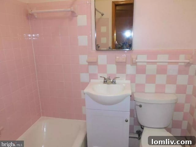 Interior living space with prominent pink decor