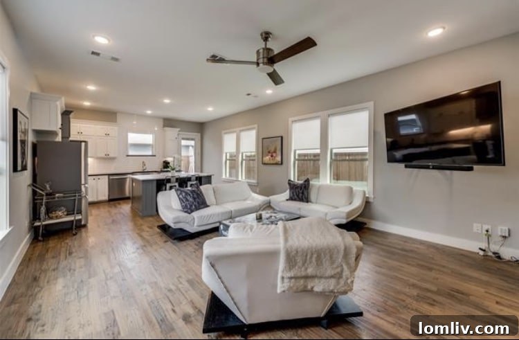 Bright Living Space with Tall Ceilings