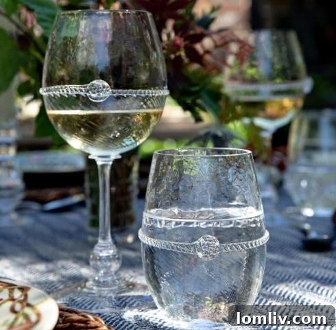 Juliska Wine Glasses - Elegant Outdoor Dining Solutions