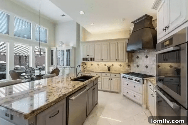Shaquille O'Neal's North Texas Home Unveiled 2 Shaquille O'Neal's Carrollton Kitchen Overlooking Pool
