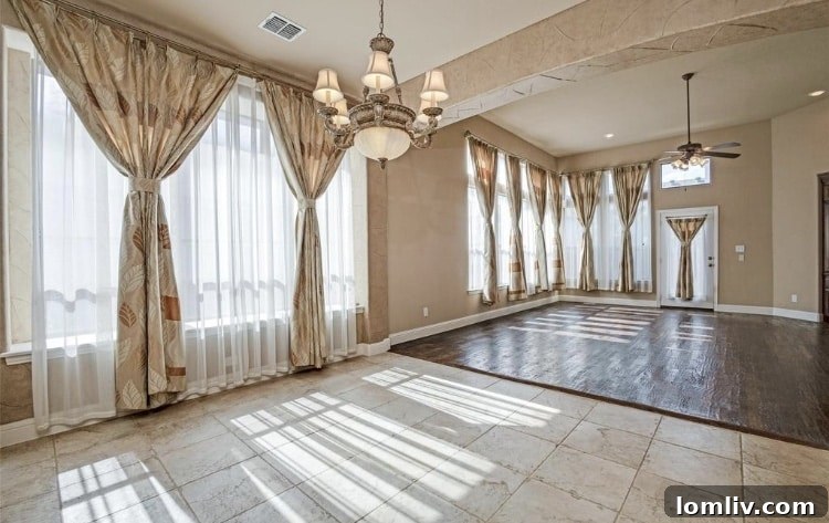 Living Room with Fireplace Plano