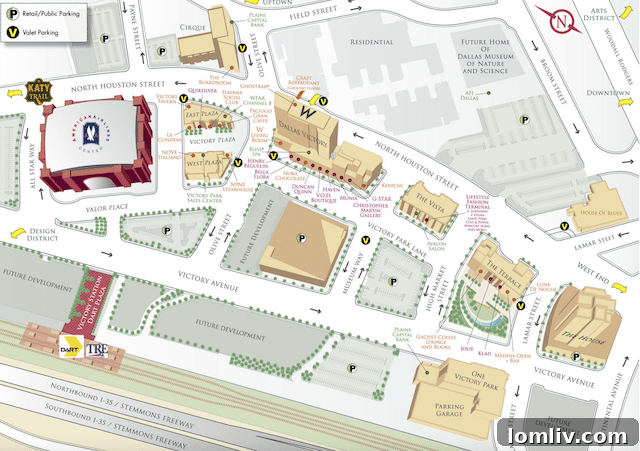 Victory Park Dallas Map