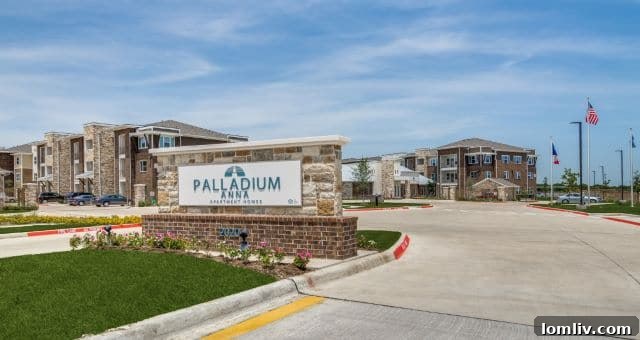 Exterior view of Palladium Anna apartments, a mixed-income community