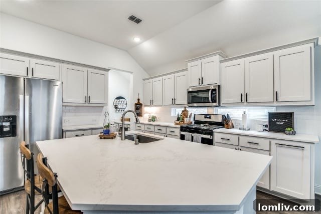A beautifully updated living space with custom wood accent walls and modern decor in the Lavon home.