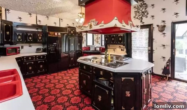 Midwest Oasis Shines with Las Vegas Glamour 12 A closer view of the kitchen's distinct style, a key feature in this West Des Moines home that challenges traditional Midwestern aesthetics.