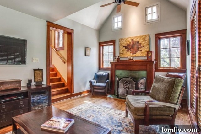 Spacious interior showcasing ample living areas in the Tudor home