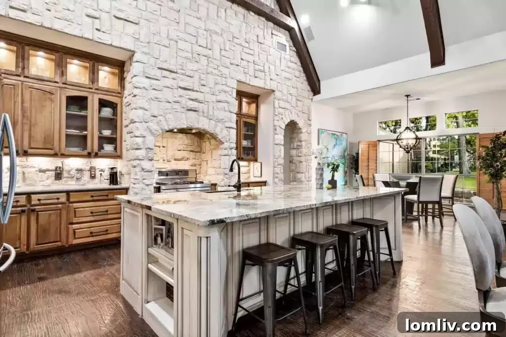 A Flower Mound Fairy Tale Home 8 Oversized Exotic Granite Island with Breakfast Bar