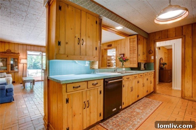 Inviting Living Room with Brick Inlay Flooring