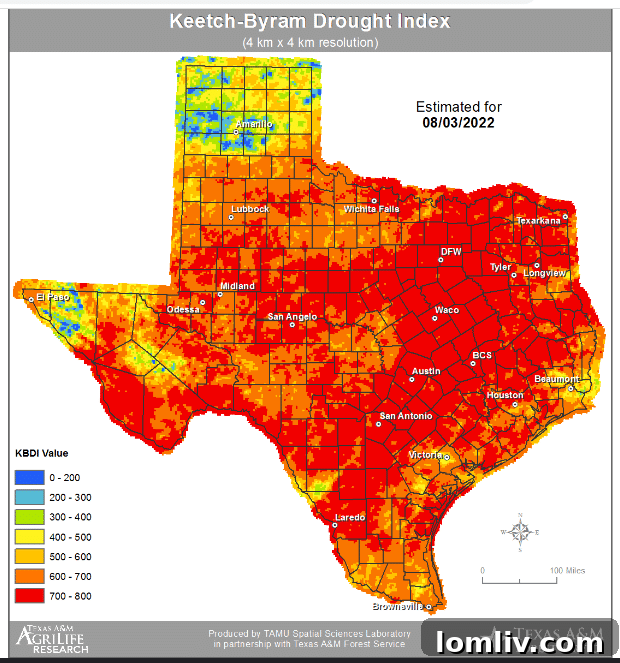 Keetch-Byram Drought Index Map