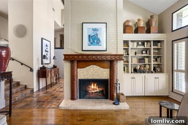 Living Space with Fireplace Fort Worth