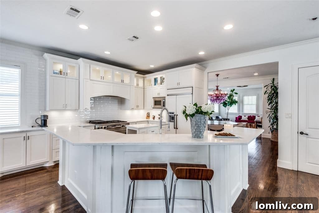 Modern Craftsman Revival 10 Kitchen island and dining area